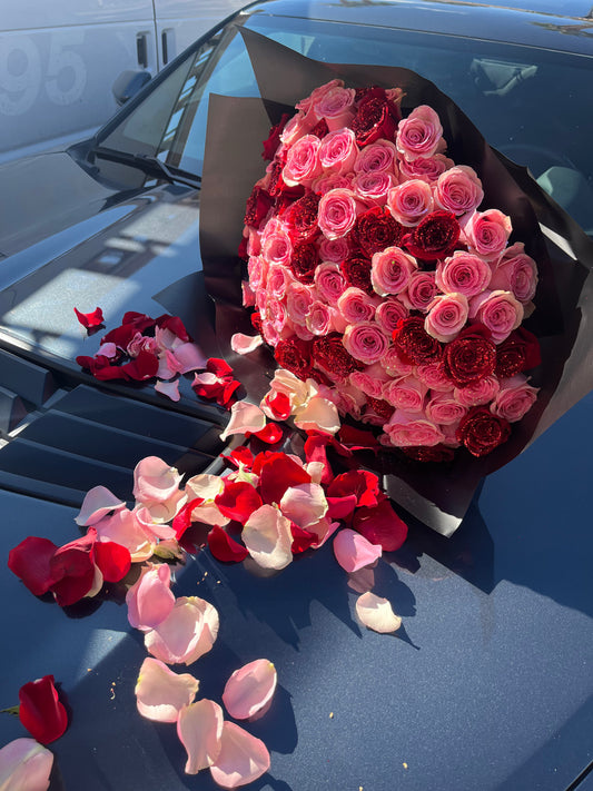 100 sparkly roses