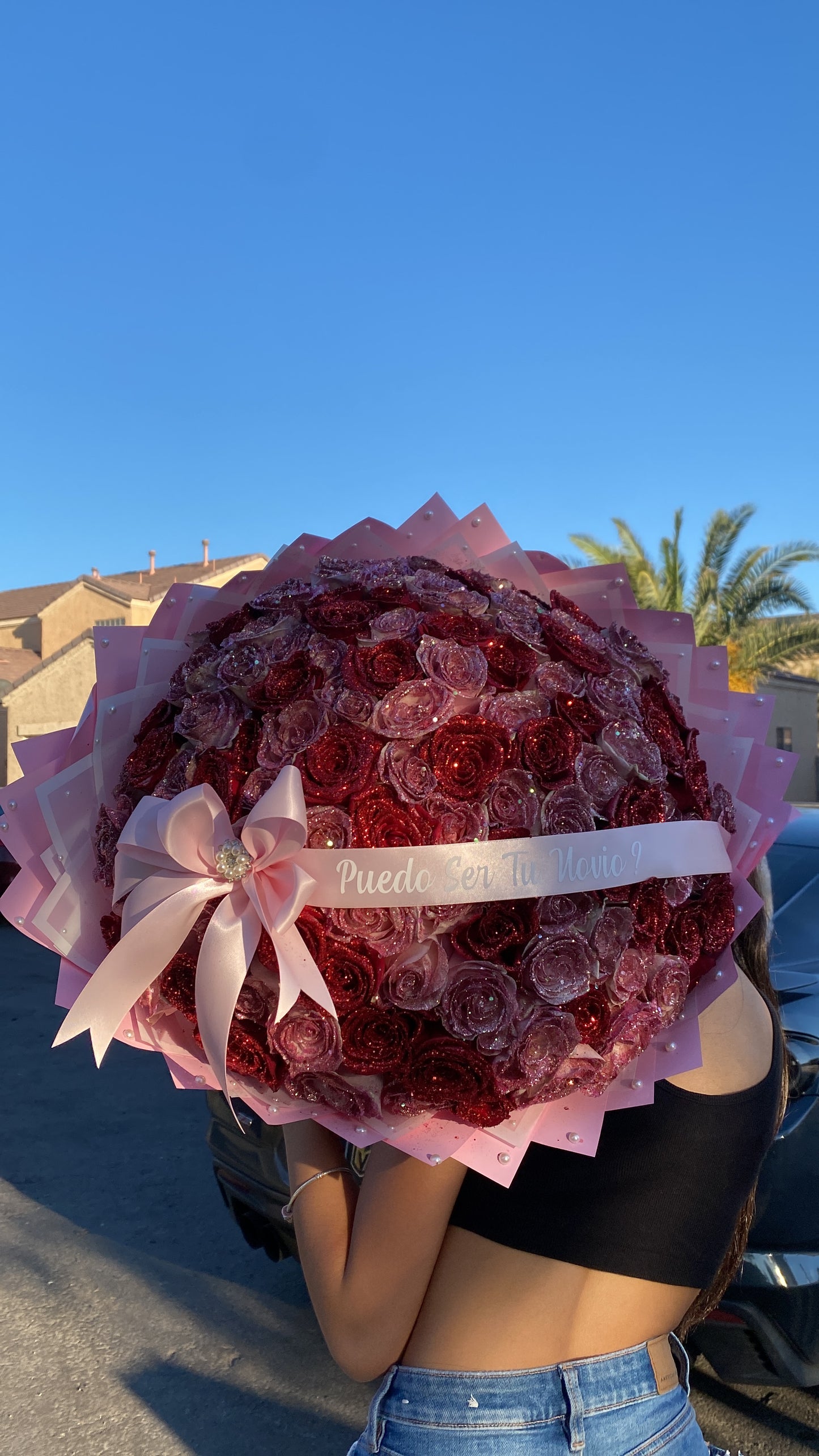 150 Glittery Roses - Girlfriend Proposal