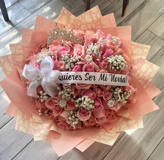 50 Pink Novia Ramo!